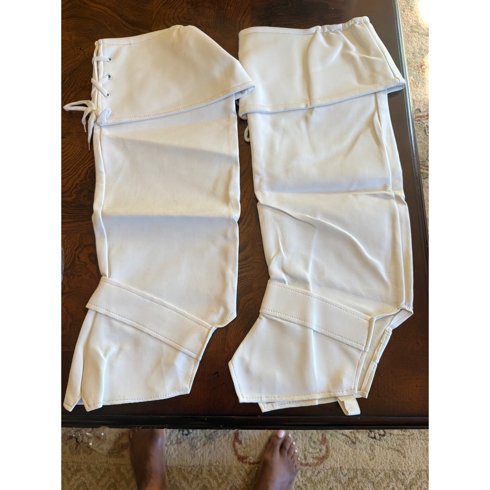 Vintage Alexanders White Go-Go Boot Tops 1960s Style Faux Leather Costume NEW